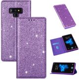 For Samsung Galaxy Note 9 Ultrathin Glitter Magnetic Horizontal Flip Leather Case with Holder & Card Slots(Purple)