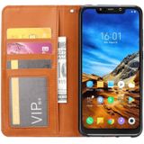 Knead Skin Texture Horizontal Flip Leather Case for Xiaomi Pocophone F1  with Photo Frame & Holder & Card Slots & Wallet(Brown)