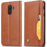 Knead Skin Texture Horizontal Flip Leather Case for Xiaomi Pocophone F1  with Photo Frame & Holder & Card Slots & Wallet(Brown)