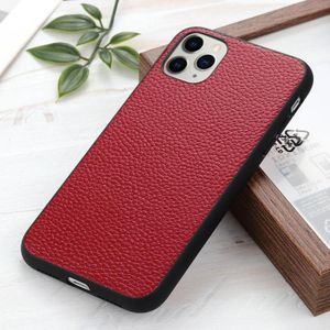 Litchi Texture Genuine Leather Folding Protective Case For iPhone 12 mini(Red)