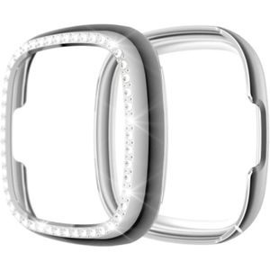 For Fitbit Versa 3 / Versa Sense Single Row Plating Diamonds PC Protective Case(Silver)