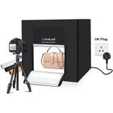 PULUZ 80cm Folding Portable 80W 8500LM White Light Photo Lighting Studio Shooting Tent Box Kit with 3 Colors Backdrops (Black  White  Orange)