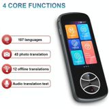 V10 3.0 inch Touch Screen Smart Translator 107 Languages with Offline Translation / Photo Translation(Black)