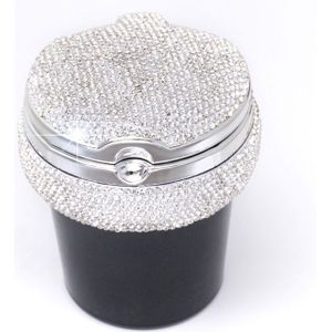 Studded Diamond Car Ashtray with Led Lamp(White )