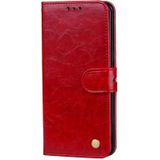 For Galaxy S8 Business Style Oil Wax Texture Horizontal Flip Leather Case with Holder & Card Slots & Wallet(Red)