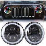 2 PCS 7 inch DC12V 6000K-6500K 50W Car LED Headlight Cree Lamp Beads for Jeep Wrangler / Harley  Support APP + Bluetooth Control