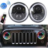 2 PCS 7 inch DC12V 6000K-6500K 50W Car LED Headlight Cree Lamp Beads for Jeep Wrangler / Harley  Support APP + Bluetooth Control