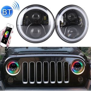 2 PCS 7 inch DC12V 6000K-6500K 50W Car LED Headlight Cree Lamp Beads for Jeep Wrangler / Harley  Support APP + Bluetooth Control