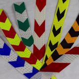 PVC Crystal Color Arrow Reflective Film Truck Honeycomb Guidelines Warning Tape Stickers 5cm x 25m(Red White)