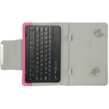 Universal Leather Case with Separable Bluetooth Keyboard and Holder for 7 inch Tablet PC(Magenta)