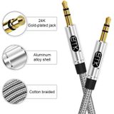 EMK 3.5mm Male to Male Gold-plated Plug Cotton Braided Audio Cable for Speaker / Notebooks / Headphone  Length: 1m (Grey)