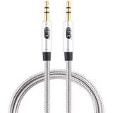 EMK 3.5mm Male to Male Gold-plated Plug Cotton Braided Audio Cable for Speaker / Notebooks / Headphone  Length: 1m (Grey)