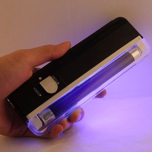 Handheld Blacklight UV Lamp & LED Flashlight  Verify Hidden Security Features On banknotes and Passport(Black)