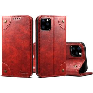 Voor iPhone 11 Pro barok eenvoudige horizontale Flip lederen draagtas  met houder & kaartsleuven & portemonnee (rood)