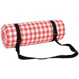 FP1409 6mm Thickened Moisture-Proof Beach Mat Outdoor Camping Tent Mat Without Storage Bag  Size:200x200cm(Red White Grid)