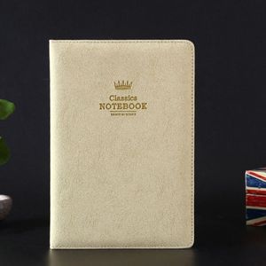 A5100 Pages Leather Soft Cover Notebook A5100 Pages Leather Soft Cover Notebook Pocket Memo(Beige)