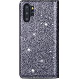 For Samsung Galaxy Note 10 Plus Ultrathin Glitter Magnetic Horizontal Flip Leather Case with Holder & Card Slots(Gray)