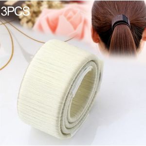 3PCS Magic Bun Women Synthetic Wig Headwear Donuts Bud Ball Twist Magic DIY Bun Maker Tools(beige)