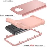 For Samsung Galaxy J2 Core PC + Silicone Three-piece Shockproof Protection Case(Rose Gold)