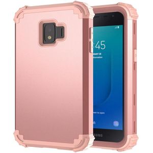 For Samsung Galaxy J2 Core PC + Silicone Three-piece Shockproof Protection Case(Rose Gold)