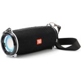 T&G TG192 LED Flashing Light Portable Wireless Bass 3D Stereo Bluetooth Speaker  Support FM / TF Card / USB(Black)