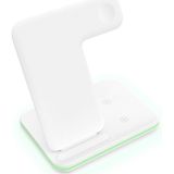 Z5A QI Vertical Magnetic Wireless Charger for Mobile Phones & Apple Watches & AirPods / Samsung Galaxy Buds / Huawei Free Buds  with Touch Ring Light (White)