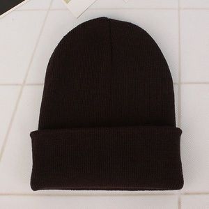 Simple Solid Color Warm Pullover Knit Cap for Men / Women(Dark coffee )