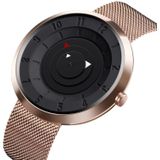 SKMEI 9174 Compass Style Round Digital Dial Quartz Watch for Men(Rose Gold)