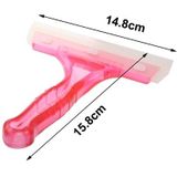 Car Window Plastic Nonslip Handle Glass Wiper / Window Cleaning Tool  Size: 15.8 x 14.8cm(Pink)