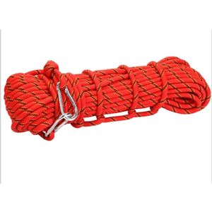 Climbing Auxiliary Rope Static Rope Safety Rescue Rope  Length: 15m Diameter: 10mm(Red)