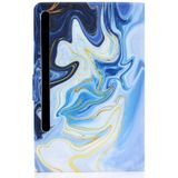 For Samsung Galaxy Tab S7 11.0 T870 Colored Drawing Pattern Voltage Horizontal Flip Black TPU + PU Leather Case with Holder & Card Slots & Anti-skid Strip & Sleep / Wake-up Function(Blue Marble)