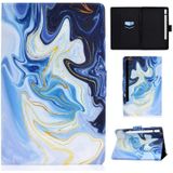 For Samsung Galaxy Tab S7 11.0 T870 Colored Drawing Pattern Voltage Horizontal Flip Black TPU + PU Leather Case with Holder & Card Slots & Anti-skid Strip & Sleep / Wake-up Function(Blue Marble)