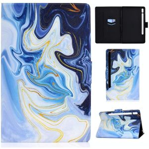 For Samsung Galaxy Tab S7 11.0 T870 Colored Drawing Pattern Voltage Horizontal Flip Black TPU + PU Leather Case with Holder & Card Slots & Anti-skid Strip & Sleep / Wake-up Function(Blue Marble)