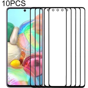 10 PCS Front Screen Outer Glass Lens for Samsung Galaxy A71 (Black)