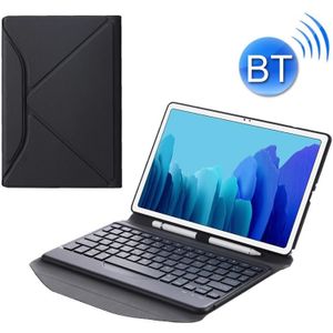 B500 Diamond Texture Triangle Back Holder Splittable Bluetooth Keyboard Leather Case for Samsung Galaxy Tab A7 10.4 2020(Black+Black)