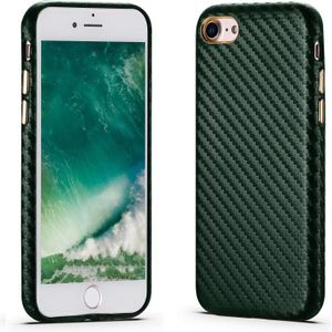 Carbon Fiber Leather Texture Kevlar Anti-fall Phone Protective Case For iPhone SE 2020 / 8 / 7(Green)