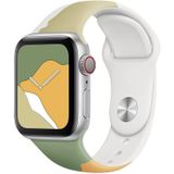 Morandi Series Contrast Kleur Siliconen Vervanging Horlogeband voor Apple Watch Series 7 41mm / 6 & SE & 5 & 4 40mm / 3 & 2 & 1 38mm (yoghurt groen)