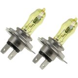 2 X H4 HOD Halogen Bulbs 12V 100W 2400 LM 3500K Yellow Light Headlights