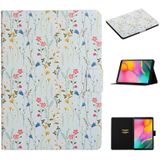 For Samsung Galaxy Tab A 10.1 (2019) Flower Pattern Horizontal Flip Leather Case with Card Slots & Holder(Small Floral)