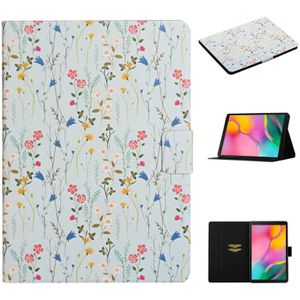 For Samsung Galaxy Tab A 10.1 (2019) Flower Pattern Horizontal Flip Leather Case with Card Slots & Holder(Small Floral)