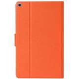 For Samsung Galaxy Tab A 10.1 2019 T510/T515 Solid Color Horizontal Flip Leather Case with Card Slots & Holder(Orange)