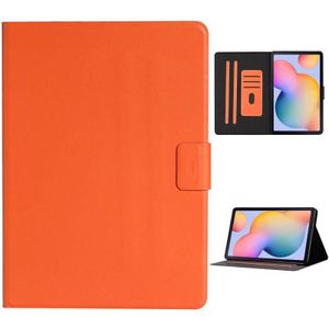 For Samsung Galaxy Tab A 10.1 2019 T510/T515 Solid Color Horizontal Flip Leather Case with Card Slots & Holder(Orange)