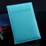Artificial Leather Travel Passport Cover(light blue)
