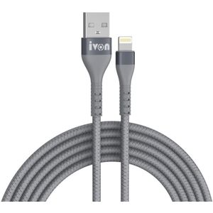 IVON CA92 2.4A MAX USB tot 8 PIN Rubber Snelle oplaadgegevenskabel  Lengte: 1 5 m