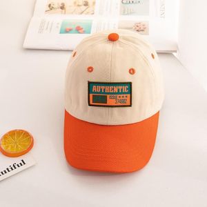 C0465 Letter Embroidery Pattern Spring Thin Children Baseball Cap Peak Cap Sunscreen Hat  Size: 48-52cm(Orange)
