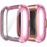 ENKAY Hat-prince Full Coverage Electroplate TPU Case for Fitbit Versa 2(Pink)