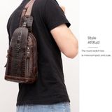 1313 Mannen Fashion Cowhide Crocodile Texture One-Shoulder Crossbody Borstzak (Crocodile Head)