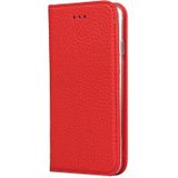 Litchi Texture Horizontal Flip Top Layer Cowhide Leather Case with Holder & Card Slots & Wallet & Strap & Wire Winder For iPhone 6 Plus & 6s Plus(Red)