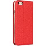 Litchi Texture Horizontal Flip Top Layer Cowhide Leather Case with Holder & Card Slots & Wallet & Strap & Wire Winder For iPhone 6 Plus & 6s Plus(Red)