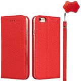 Litchi Texture Horizontale Flip Top Laag Koeienhuid Lederen Case met Houder & Kaart Slots & Portemonnee & Strap & Wire Winder voor iPhone 6 Plus & 6s Plus